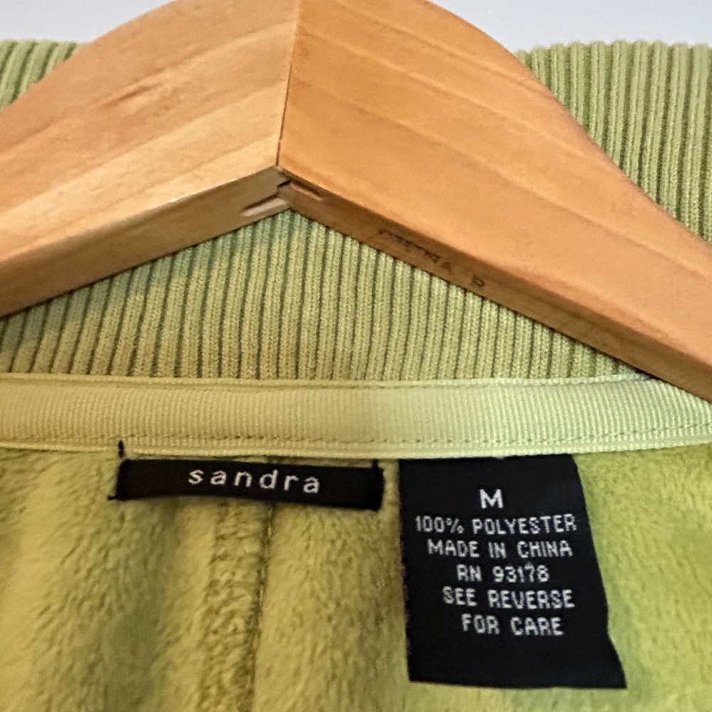 Sandra Light Green Fleece Zip-Up Jacket Women’s Size M - Picture 2 of 5